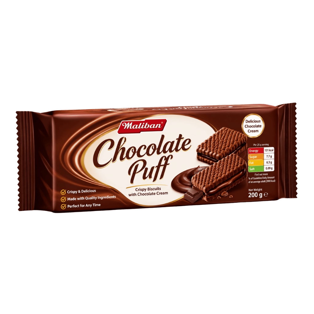 Maliban Chocolate Puff Biscuit 200 g buy online USA - 1